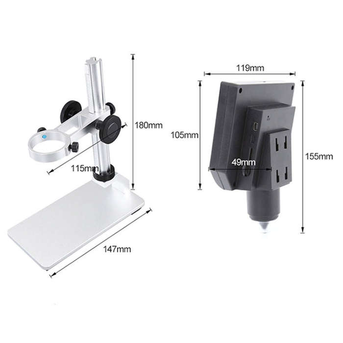 G600A HD Mobile Phone Repair Microscope 4.3 Inch Screen Digital Microscope Electron Microscope(EU...