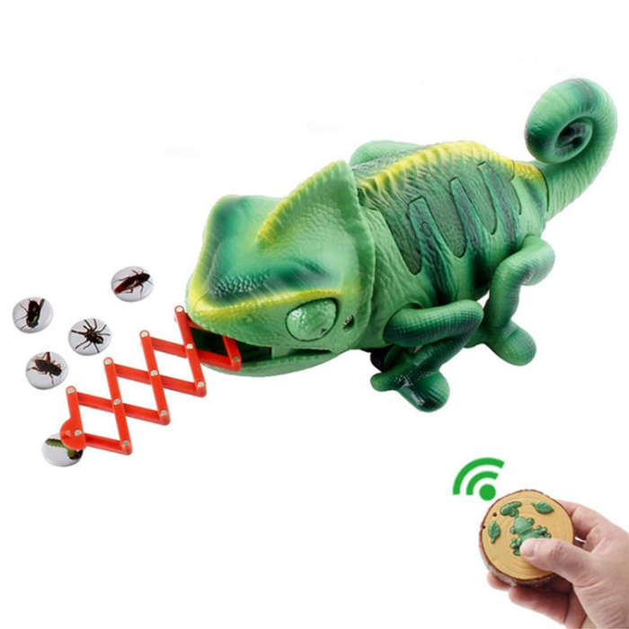 8888 Children Electric Infrared Remote Control Crawling Chameleon Colorful Breathing Light Tricky...