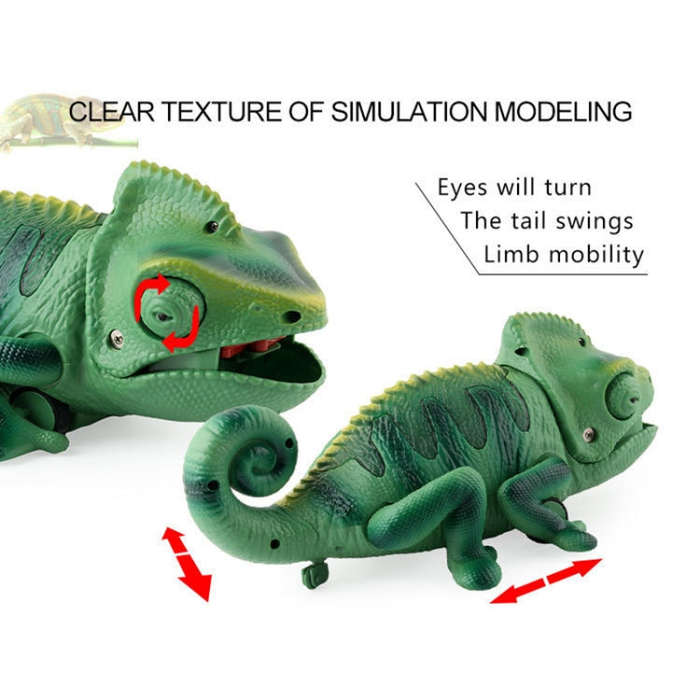 8888 Children Electric Infrared Remote Control Crawling Chameleon Colorful Breathing Light Tricky...