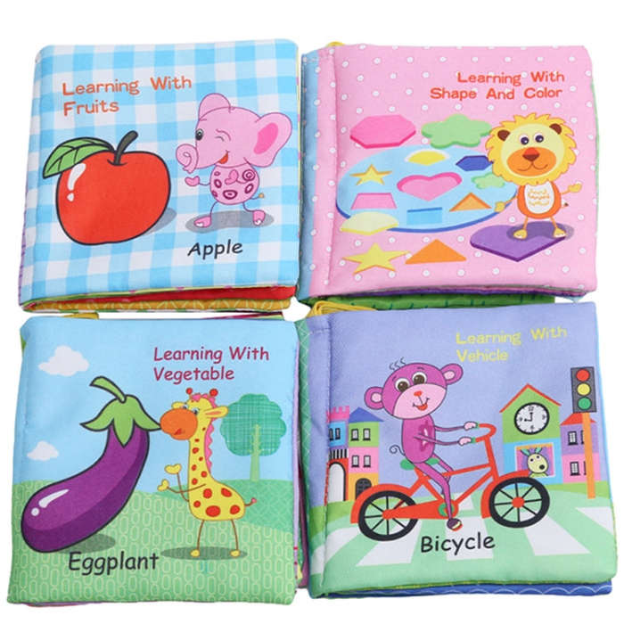 Baby Rattles Toy Soft Animal Cloth Book Newborn Stroller Hanging Toy Early Learning Education Bab...