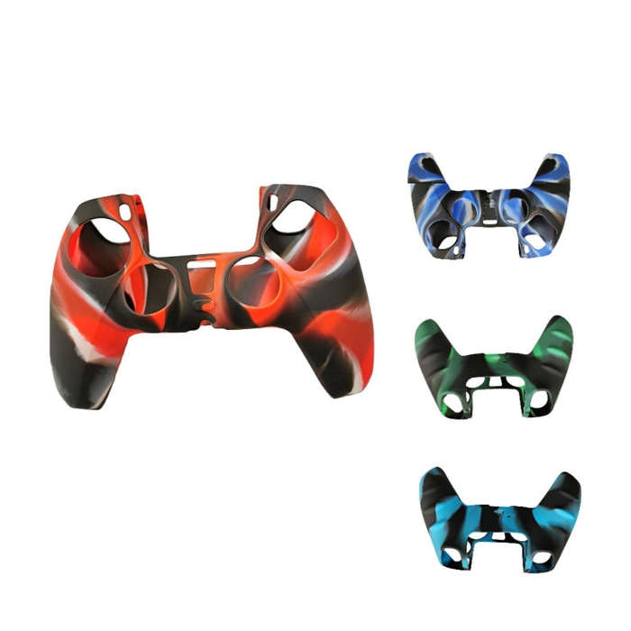 2 PCS Silicone Handle Protector Non-Slip Game Handle Cover For PS5(Black Red)