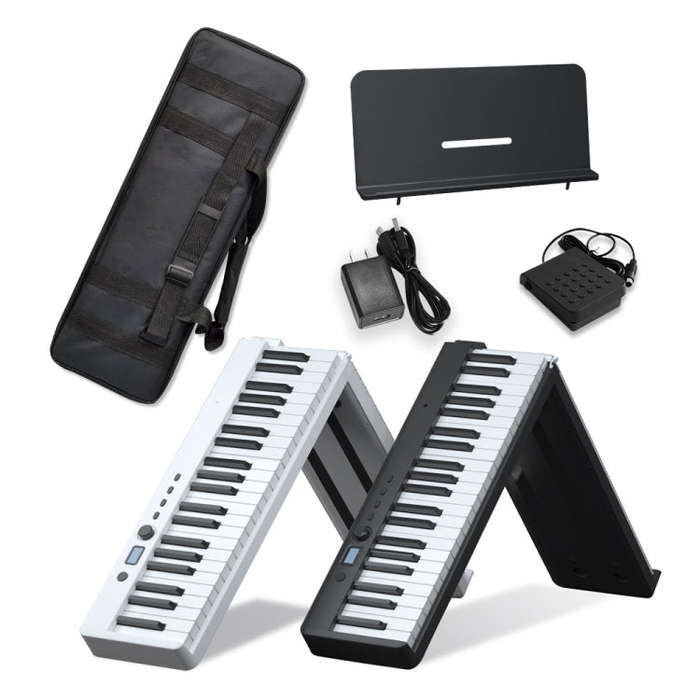 Wersi 88-Key Foldable Portable Electronic Piano Keyboard For Beginners Practice Piano, USB(White)