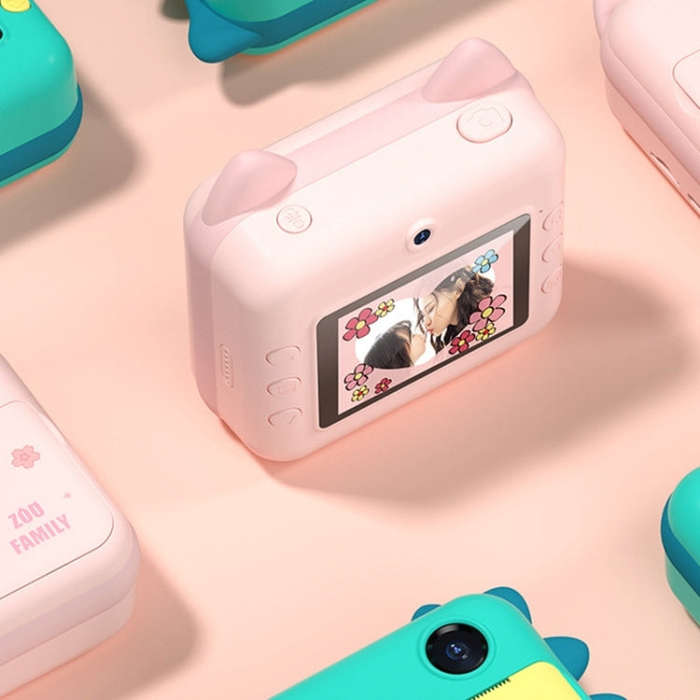 P1 No Card Children Instant Camera 1200W Front And Rear Dual-Lens Mini Print Photographic Digital...