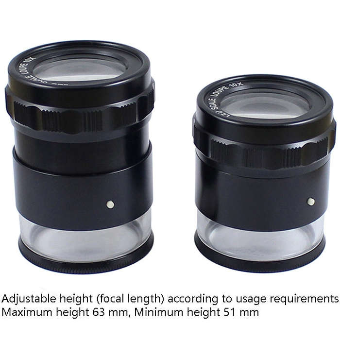 8 LED Lights 3 Groups Of Optical Glass HD With Scale 10 Times Magnifying Glass, Specification: Co...
