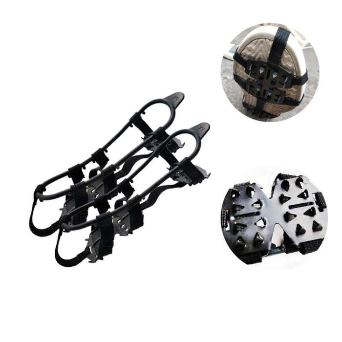 Outdoor 24-Tooth Reinforced Crampons Non-Slip Shoe Covers Snow Claws Winter Hiking Shoes Spikes C...
