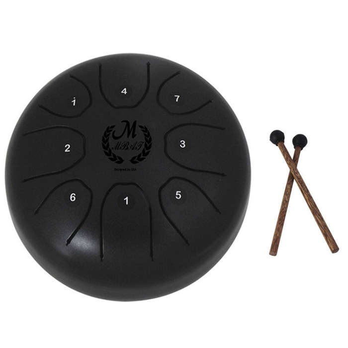 MEIBEITE 5.5-Inch C-Tune Sanskrit Drum Steel Tongue Empty  Worry-Free Drum(Black)