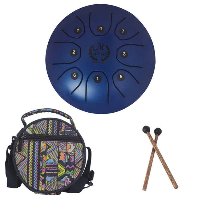 MEIBEITE 5.5-Inch C-Tune Sanskrit Drum Steel Tongue Empty  Worry-Free Drum(Blue)