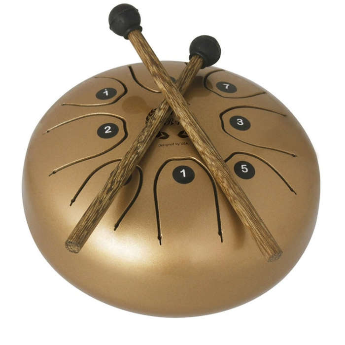 MEIBEITE 5.5-Inch C-Tune Sanskrit Drum Steel Tongue Empty  Worry-Free Drum(Golden)