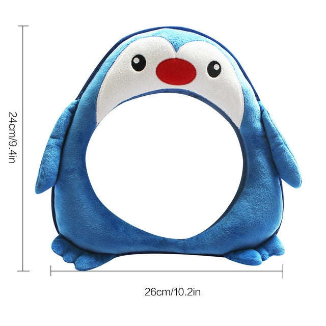 Baby Car Seat Reverse Car Rearview Mirror Pendant Plush Toy, Color:Penguin Mirror