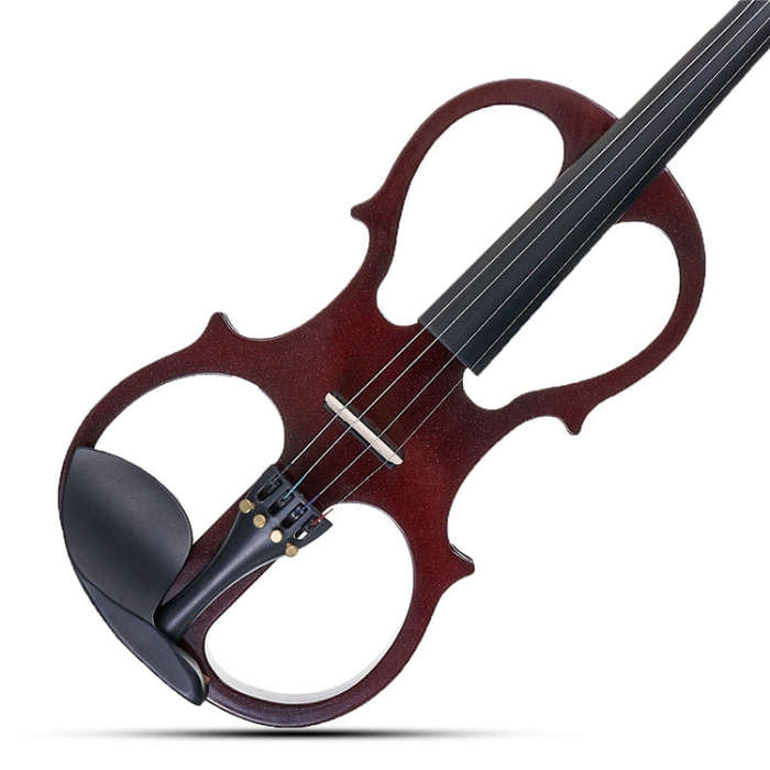 YS030 4 / 4 Wooden Manual Electronic Violin for Beginners, with Bag(Wine Red)