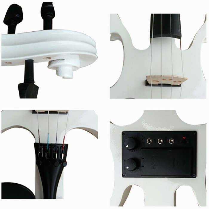 YS030 4 / 4 Wooden Manual Electronic Violin for Beginners, with Bag(Wine Red)