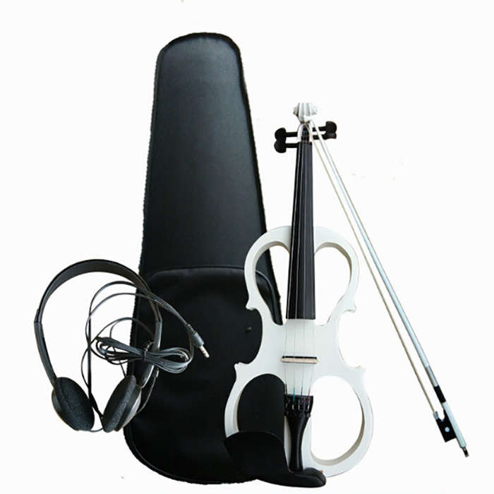 YS030 4 / 4 Wooden Manual Electronic Violin for Beginners, with Bag(Wine Red)