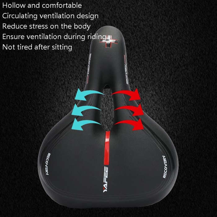 YAFEE Taillight Bicycle Seat Mountain Bike Saddle With Light Seat(Red)