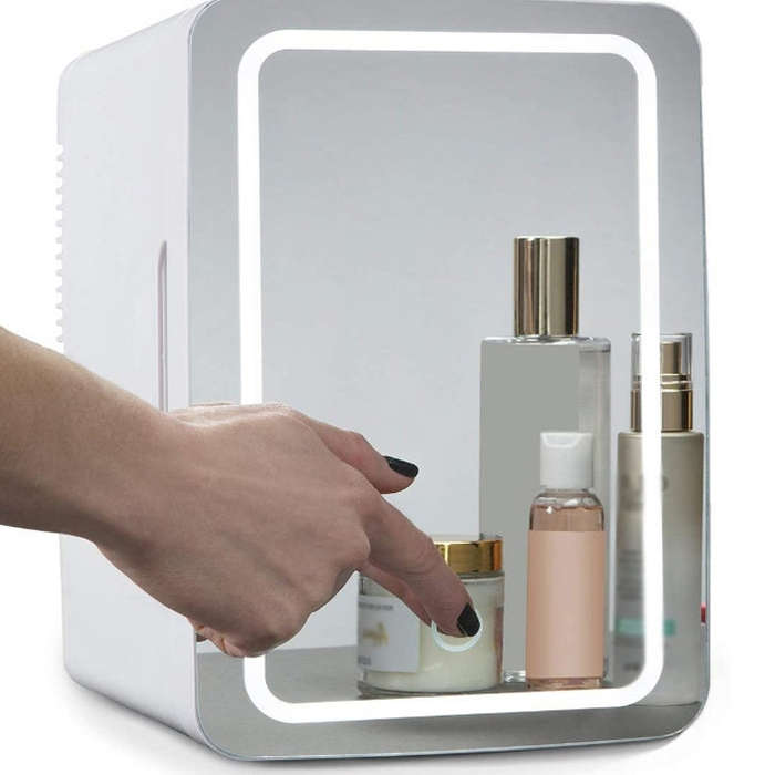 PD-8 8L Mirror Cosmetics Storage Car Home Small Refrigerator Fruit Drink Refrigerator(AU Plug)