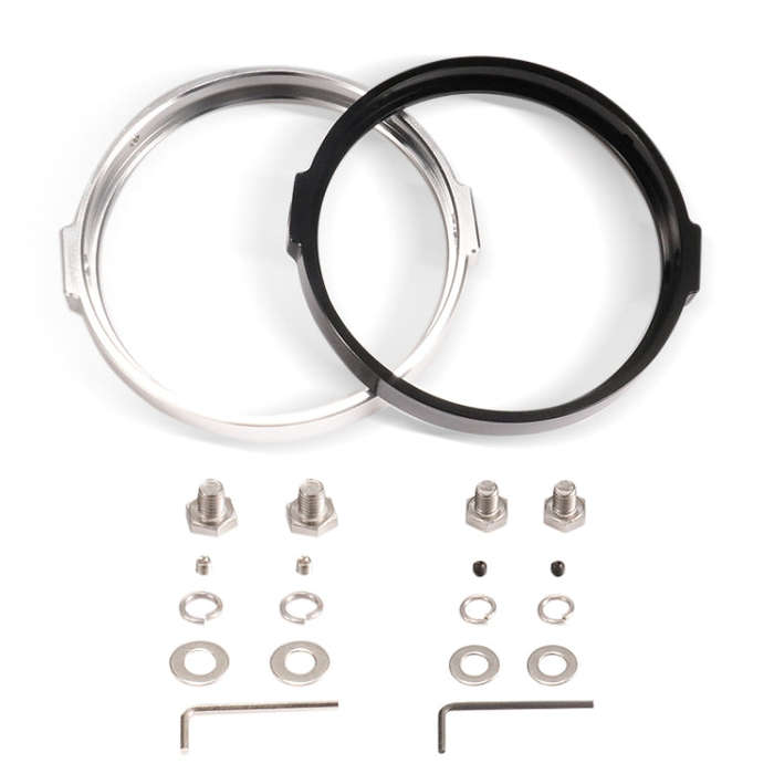 5.75 Inch Round Retro Headlight Ring Motorcycle Headlight Modification Parts(Black)