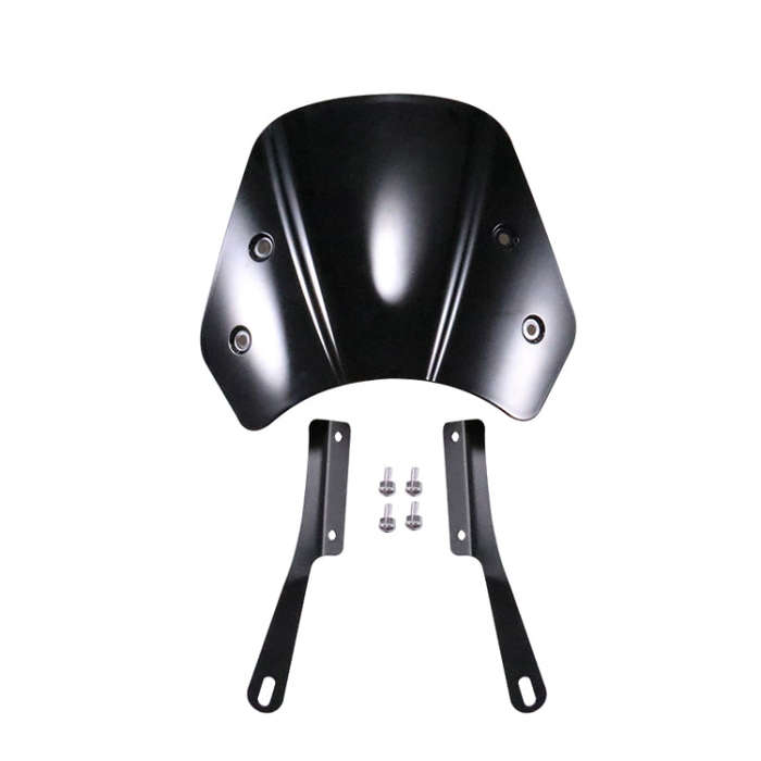 5-7 Inch Retro Motorcycle Windshield Universal Modified Windshield(Black)