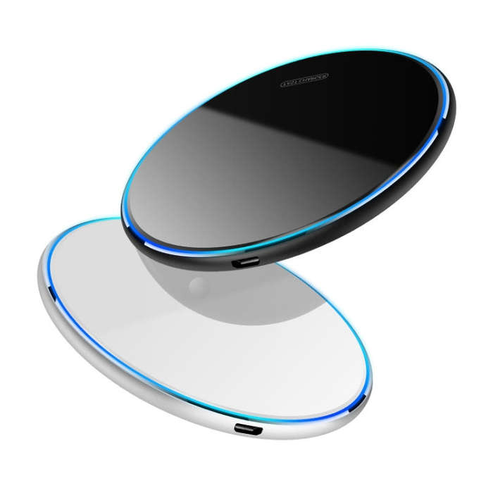X8 15W QI Round Acrylic Mirror Wireless Charger(Silver)