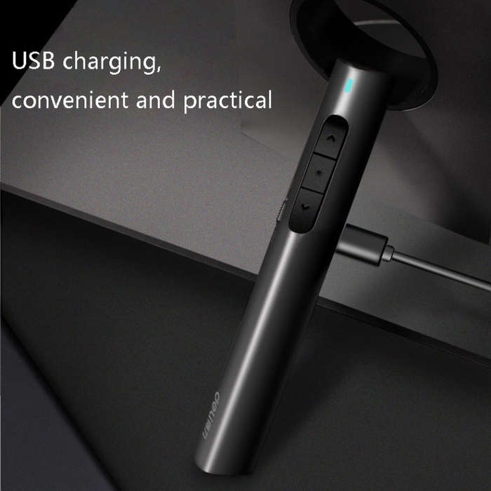 Deli 2.4G Flip Pen Business Presentation Remote Control Pen, Model: TM2801 Black (Red Light)