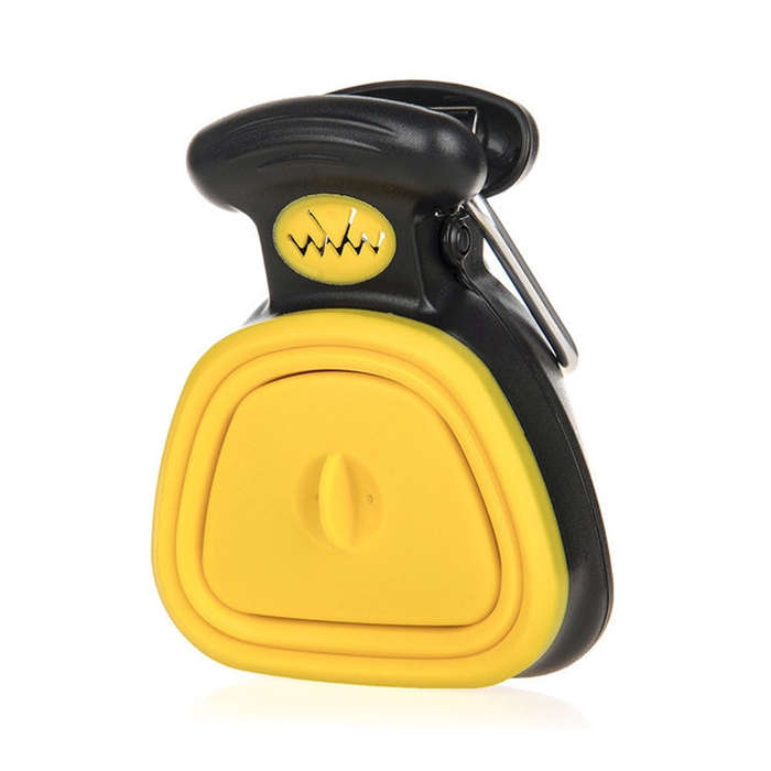 DT Portable Toilet Picker For Pets Outing Folding Clip Collector, Size: 18x14.5x5cm(Yellow)