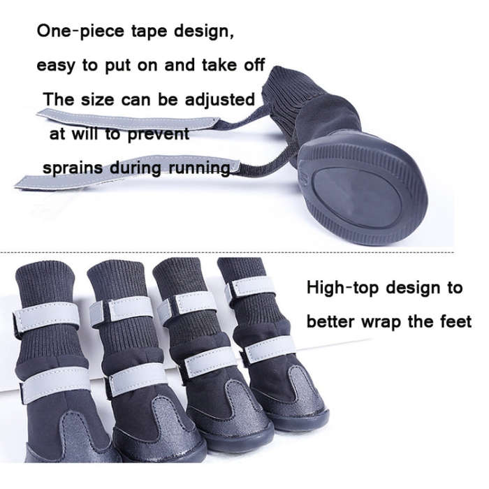 Pet Long-Tube Shoes Medium & Large Dogs Outdoor Wear-Resistant Snow Boots, Size: XL(Blue)