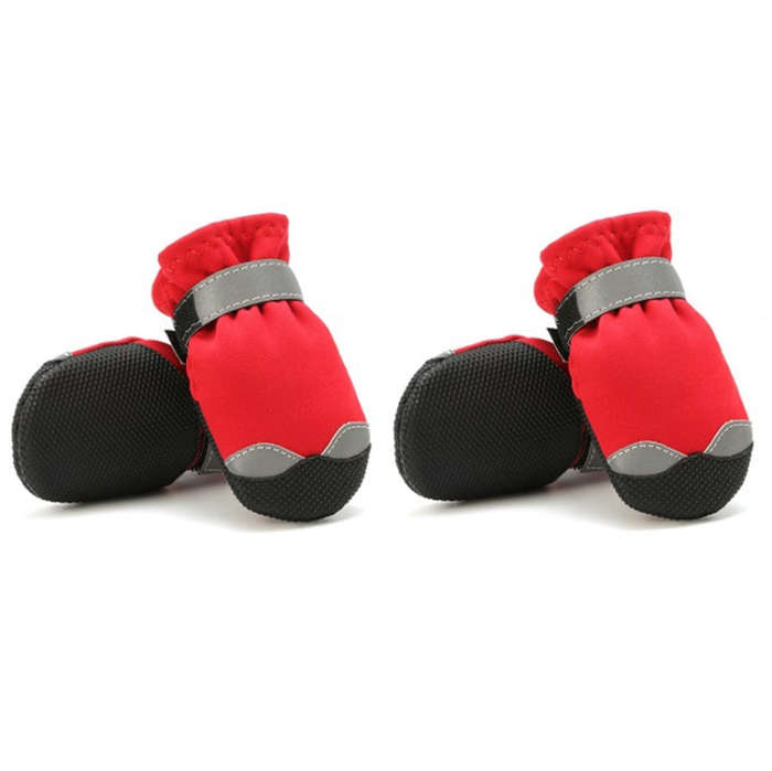 Pet Waterproof Non-Slip Wear-Resistant Snow Boots Four Seasons Dog Shoes, Size: 1(Red)