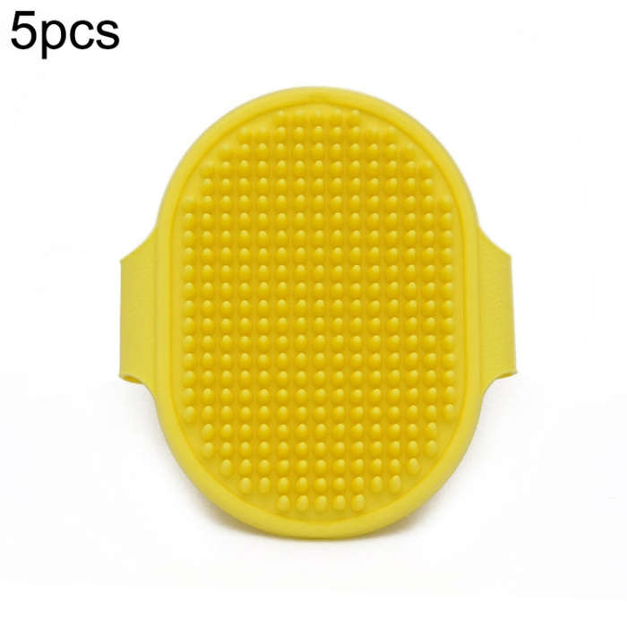 5pcs Pet Bathing Massage Brush For Dogs Cleaning And Beauty Tools(Yellow)