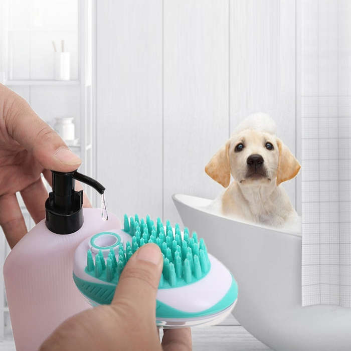 Pet Bath Brush Dog Massage Cleaning And Beauty Products(Blue)
