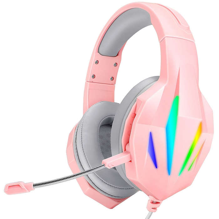 ERXUNG J5 Head-Mounted Gaming Headset Wire-Controlled Desktop Computer Gaming With Microphone  Lu...