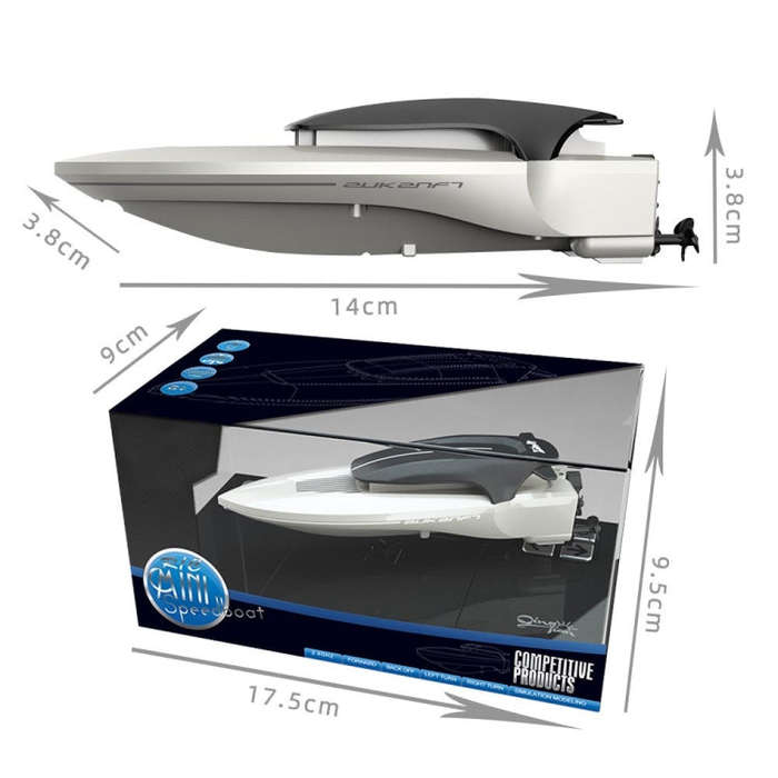 Children Mini Wireless Electric Speedboat Model Boat Simulation Remote Control Toy Boat(Blue)