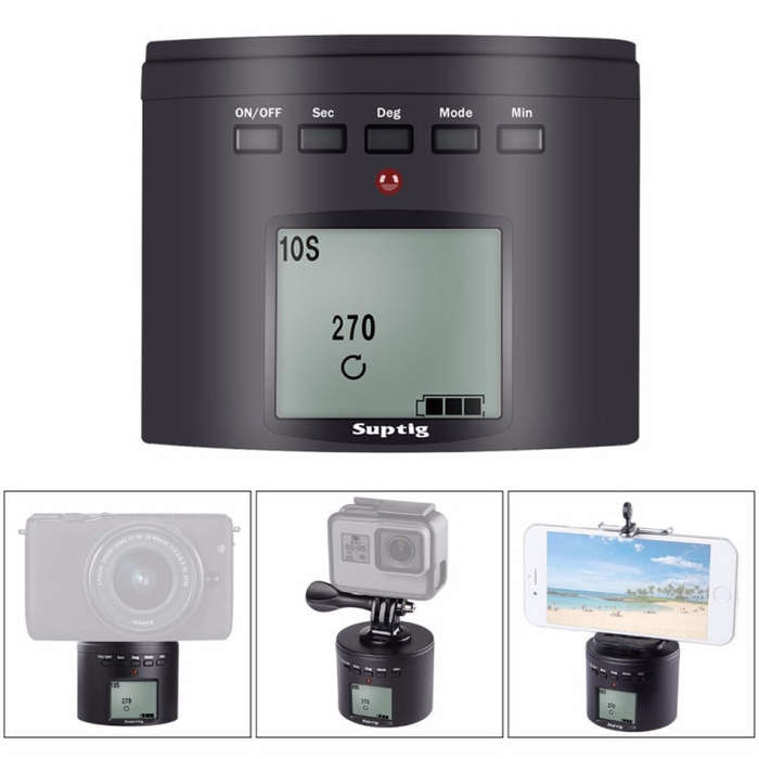 Suptig RSX-350 360 Degree Panoramic-Head Power-driven Time Lapse Stabilizer Tripod Adapter Turnta...