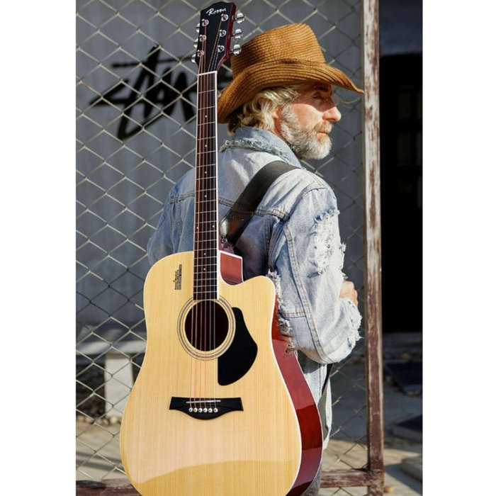 Folk Acoustic Guitar Beginner Training And Teaching Stringed Instruments, Colour: 41 Inch (Black)