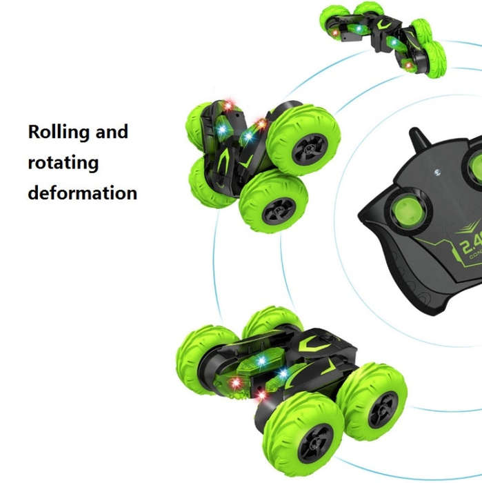 Double-Sided 360-Degree Lighting Stunt Car Climbing And Rolling Remote Control Off-Road Vehicle(B...