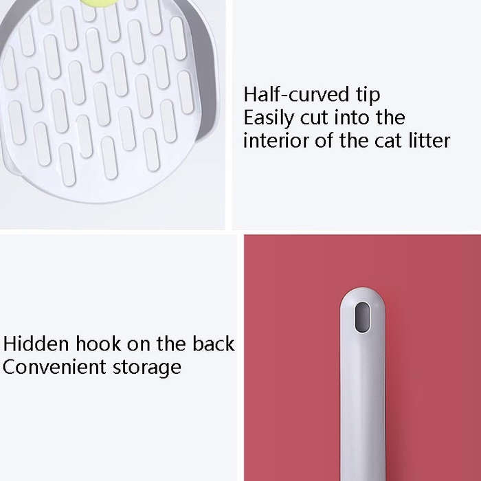 Cat Litter Shovel Filter Cat Shovel(Indigo+Pink)