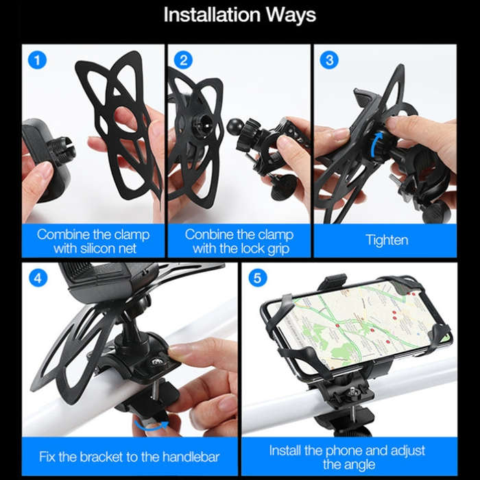 Bicycle Strap Mobile Phone Holder Bicycle Mountain Bike Phone Holder(Clip Type)