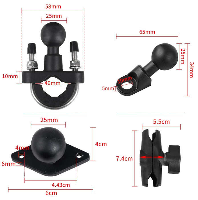 Motorcycle Multi-Function Mobile Phone Holder Adjustable Universal Locomotive Riding Anti-Shake F...