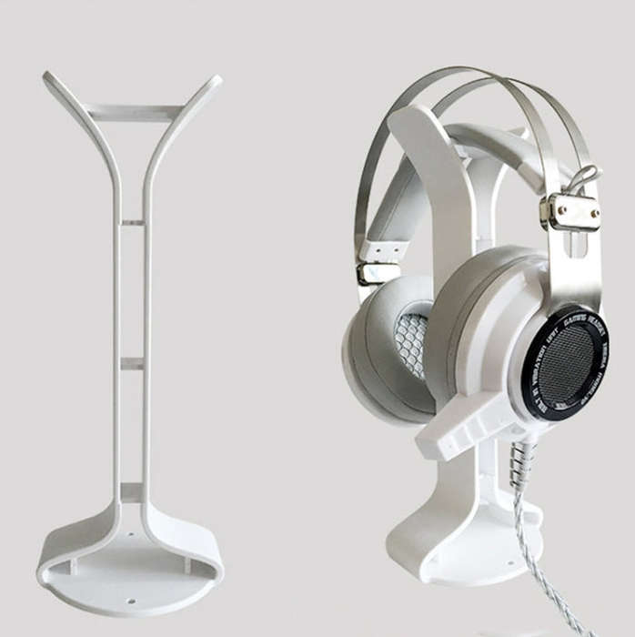 2 PCS Universal Headphone Holder Display Shelf  Internet Cafe Computer Headphone Hanger(White)