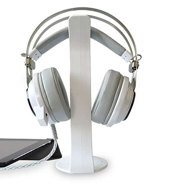 2 PCS Universal Headphone Holder Display Shelf  Internet Cafe Computer Headphone Hanger(White)