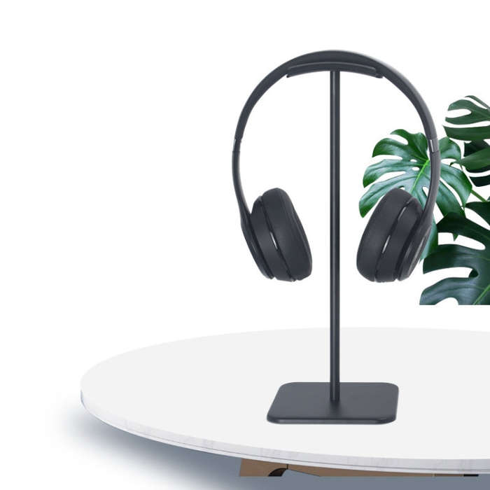 D6 Headset Aluminum Alloy Earphone Holder Internet Cafe Computer Headphone Hanger Display Shelf(B...