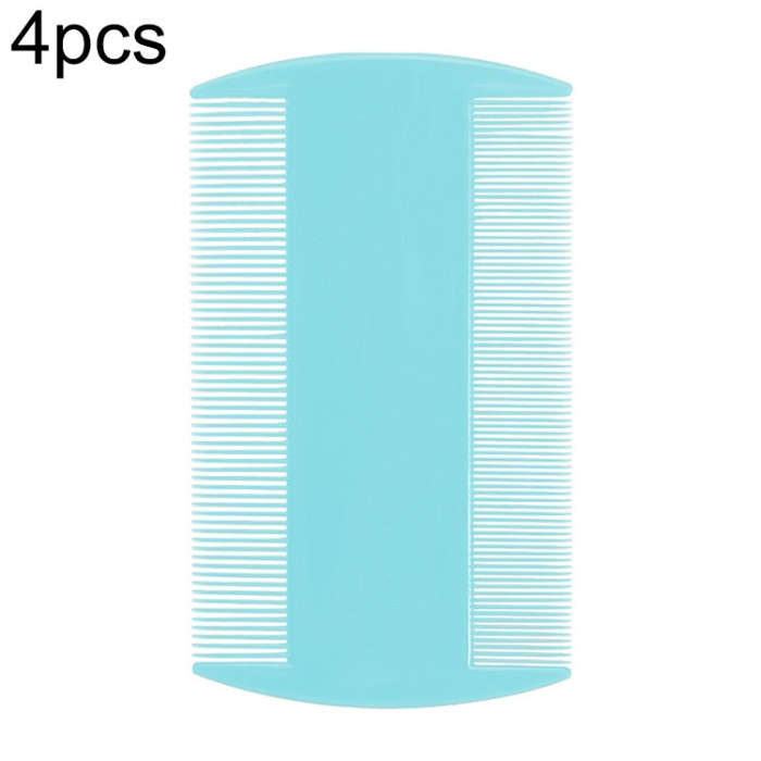 4pcs Pet Comb Double-Sided Comb Dog Cleaning Supplies Cat Comb Pet Grooming Supplies(Light Blue)