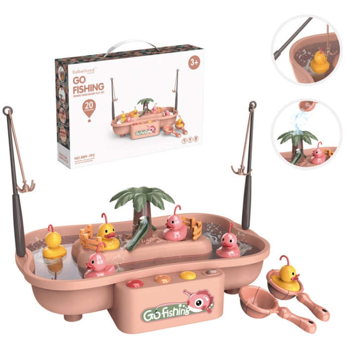 Play House Children Educational Electric Cycle Rotating Fishing Station Summer Water Game Toy Set...