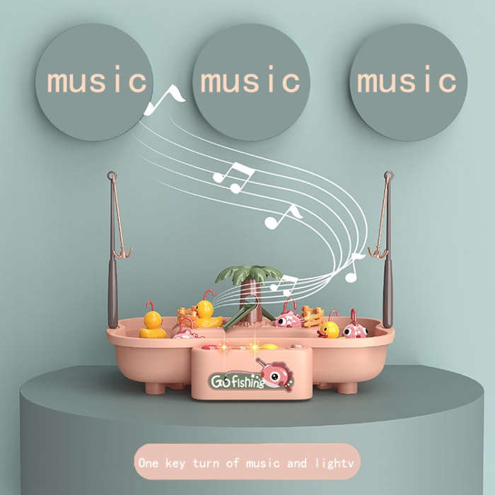 Play House Children Educational Electric Cycle Rotating Fishing Station Summer Water Game Toy Set...