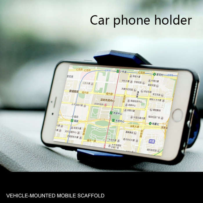 Lazy Car Desktop Phone Holder Alligator Mouth Clip Holder(Black Blue)