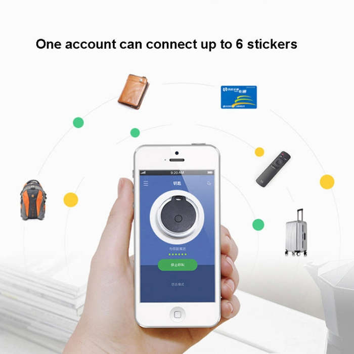 2 PCS  HYC-05 Round Bluetooth Anti-Lost Device Mobile Phone Key Two-Way Object Finding Alarm( Black)