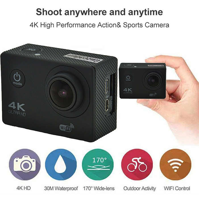 WIFI Waterproof Action Camera Cycling 4K camera Ultra Diving  60PFS Camera Helmet bicycle Cam und...