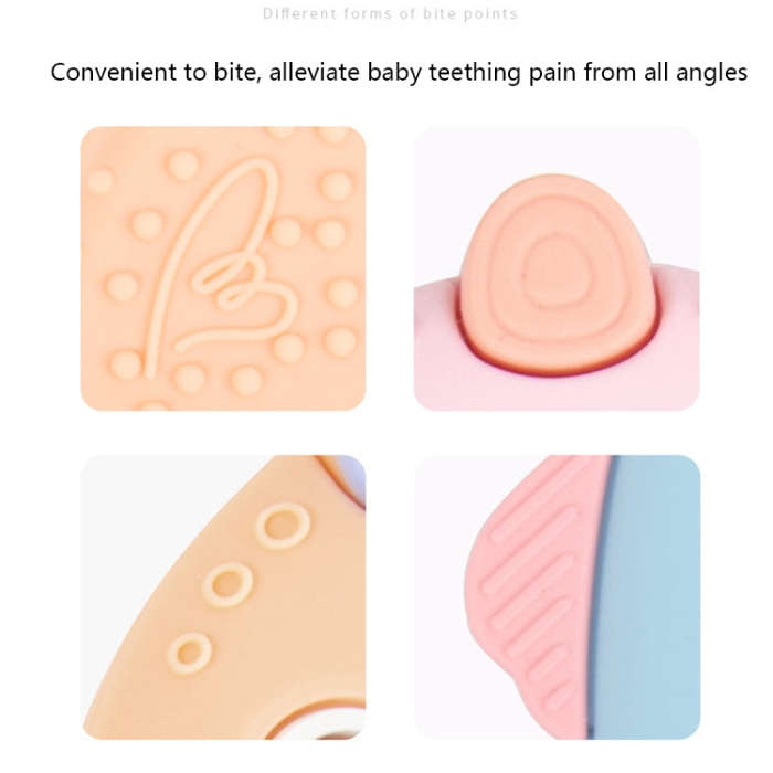 MJYJ019 Silicone Baby Teether Children Molar Stick Toy, Color: Pink