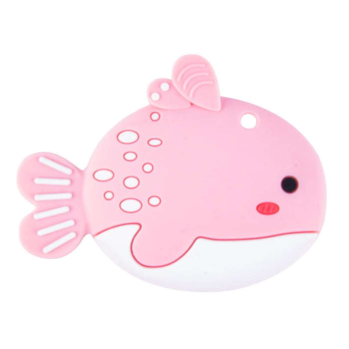MJYJ019 Silicone Baby Teether Children Molar Stick Toy, Color: Small Fish-Pink