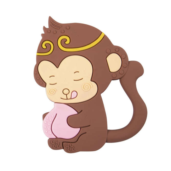 MJYJ019 Silicone Baby Teether Children Molar Stick Toy, Color: Monkey-Coffee