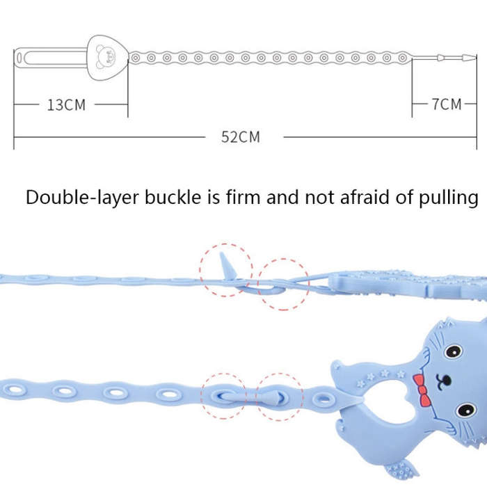 M010087 Silicone Baby Teether Anti-Dropping Chain Children Pacifier Anti-Dropping Strap(Yellow)