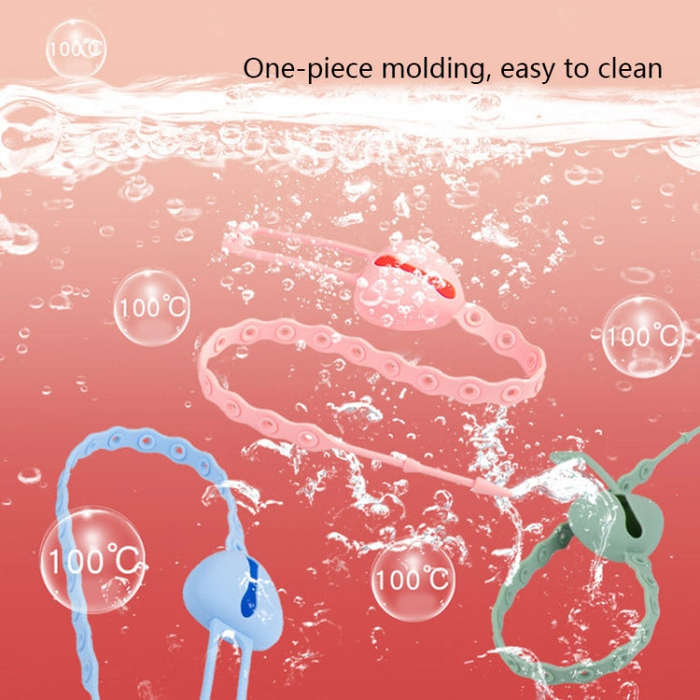 M010087 Silicone Baby Teether Anti-Dropping Chain Children Pacifier Anti-Dropping Strap(Pink)