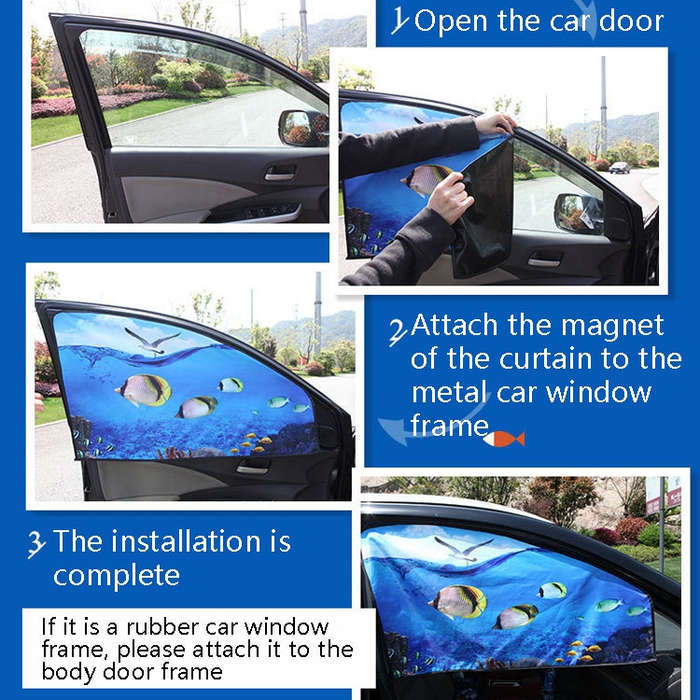 Automobile Sunshade Car Windows Sun Protection And Heat Insulation Magnetic Telescopic Side Curta...